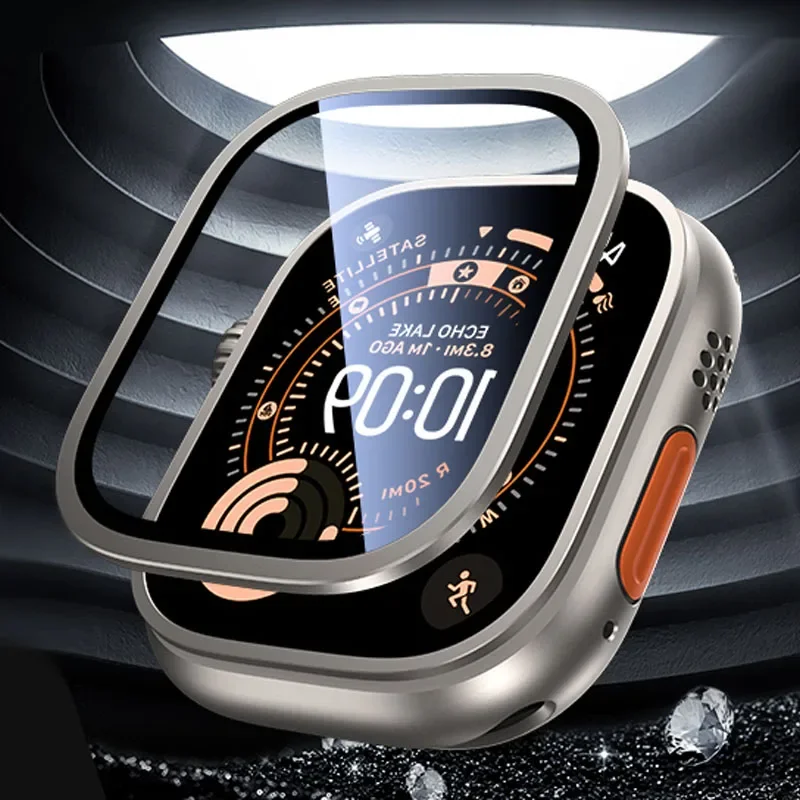 Premium Aluminum Alloy Watch Case with Tempered Glass Screen Protector - Anti-Scratch iWatch Cover