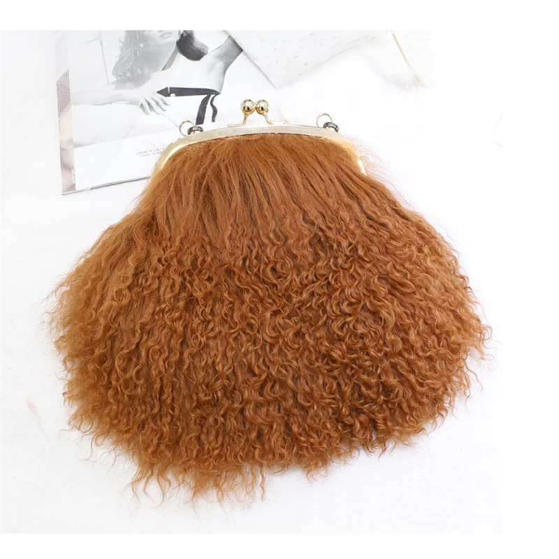 Korean Version New Women's Fur Shoulder Bag High Quality Rolled Wool Crossbody Bag Chain Decorative Fashion Dinner Bag