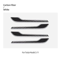 Carbon Fiber Car Door Handle Sticker - Premium Door Wrap Cover Trim for Auto Tuning Accessories (Carbon Fiber White)