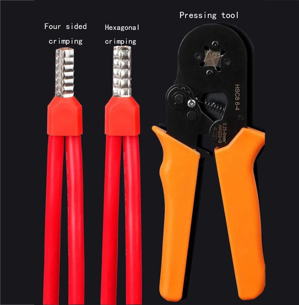 TE6014 절연 트윈 코드 엔드 터미널 슈트 6.0mm² 케이블 와이어 커넥터 크루엘 튜브 사전 절연 터미널 50/100PCS/Pack