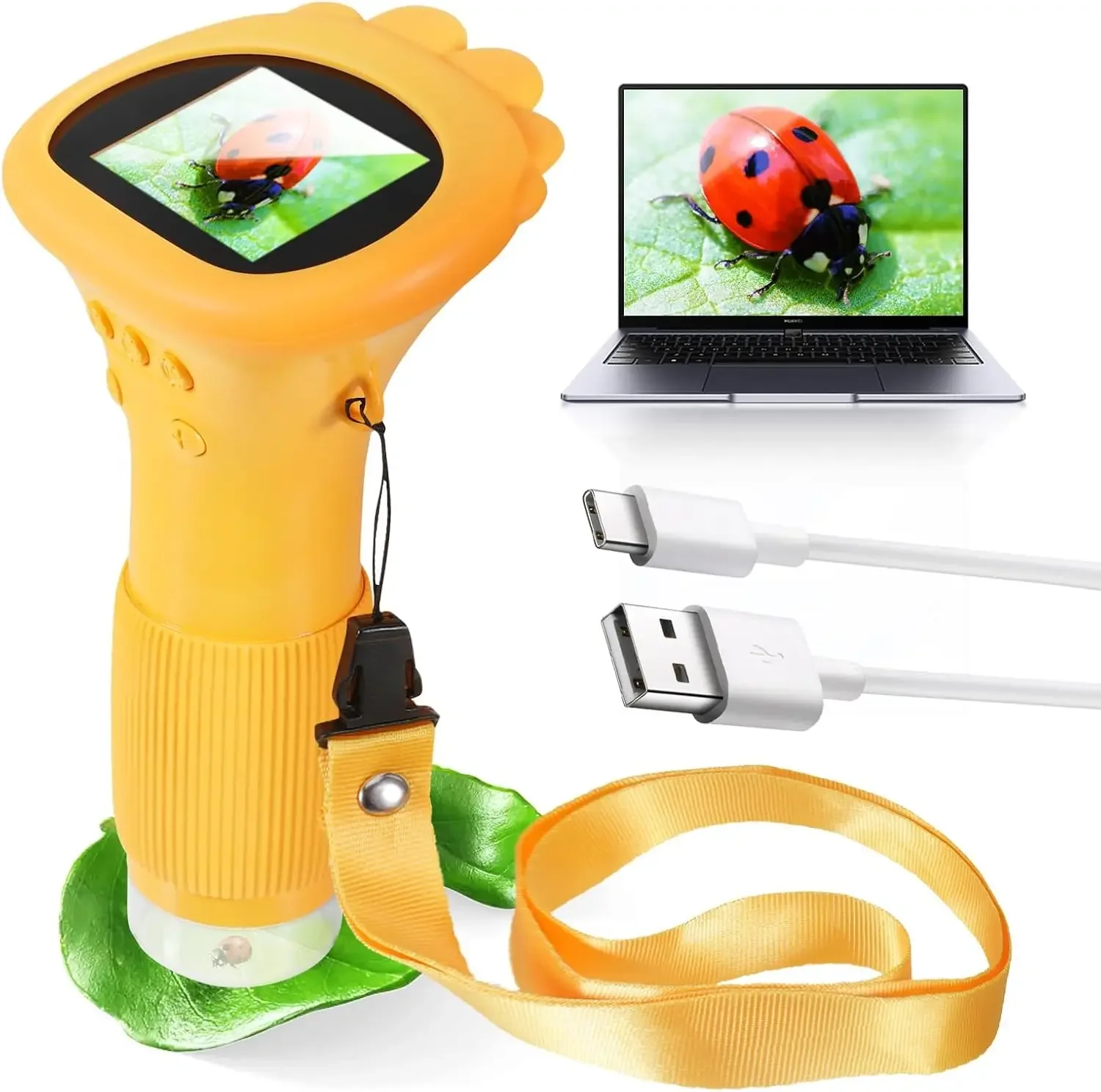 Kids Microscope 1000x Magnifier 200 Megapixels With LED Photo Video Function Educational Toys Science For Children