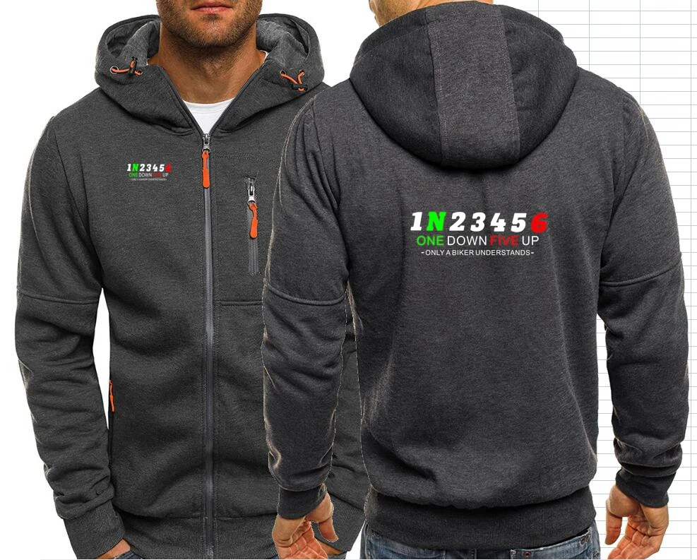 GSX 1N23456 Shift Gear Moto Motorcycle Men's Hooded Zipper