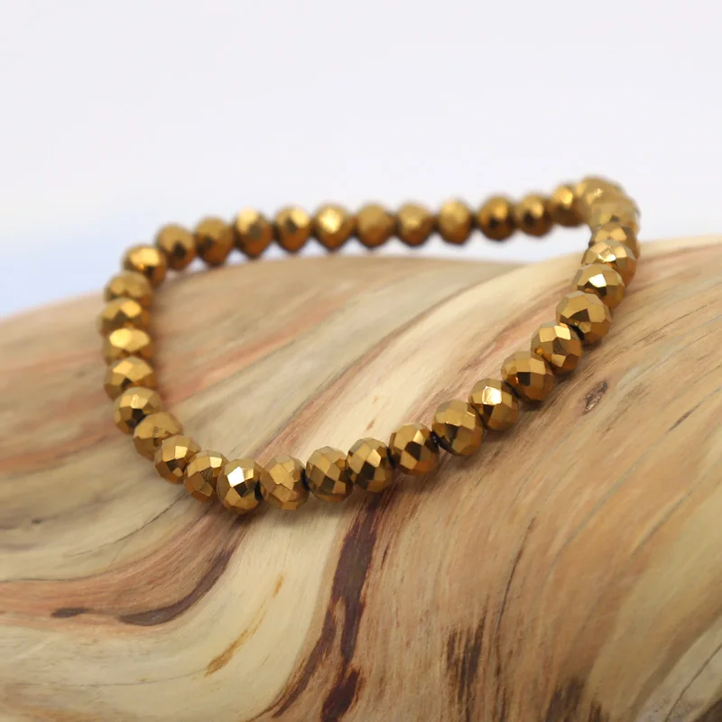 6 Stück klassischer Schmuck, Großhandelsarmband, mehrfarbig, 6 mm, Kristallperlen-Armbänder für Frauen, Paare, Geschenke für beste Freunde – Detail 7