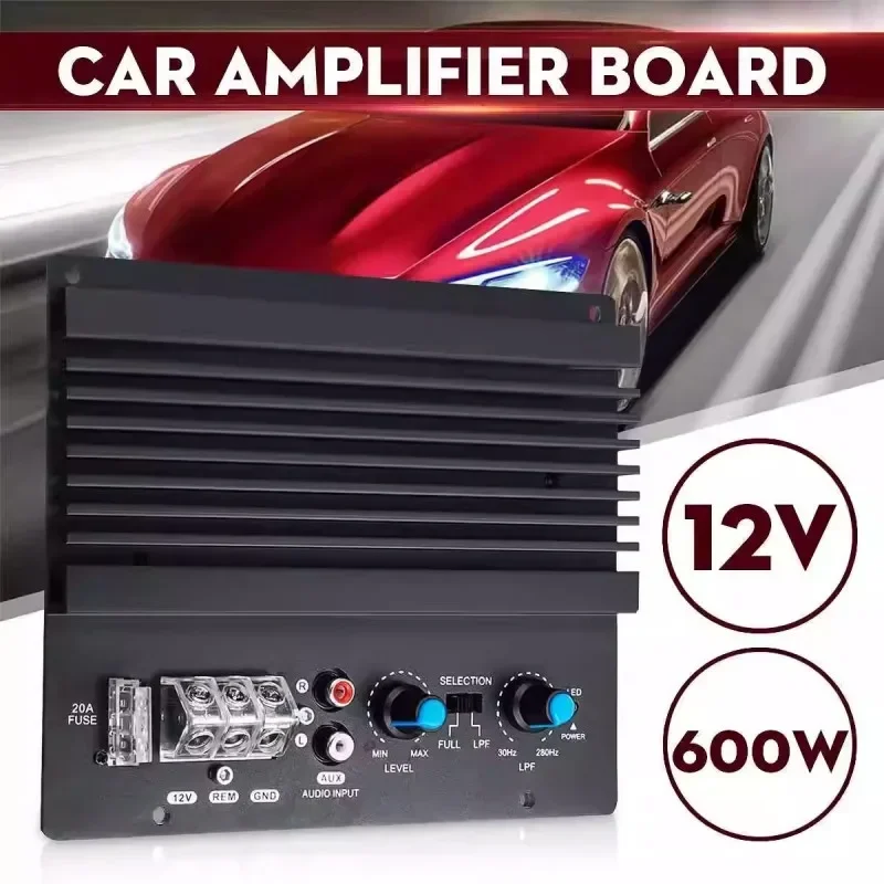 뉴카 오디오 12V600W 싱글 채널 베이스 파워 앰프 고출력 앰프