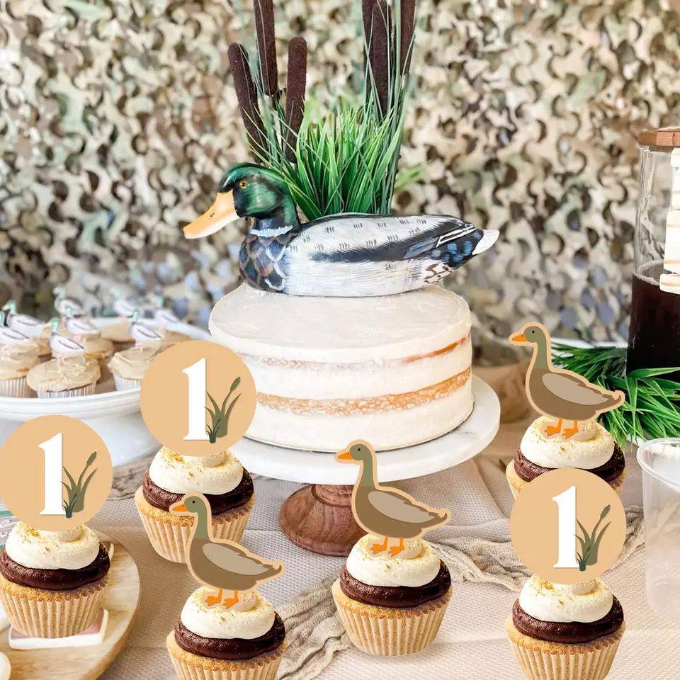 Welcome Baby Cupcake Picks Mallard Duck Baby Shower Decorations - 40PCS  Cupcake Toppers For It's A Boy Party It's A Boy Party Supplies, image size:960x960