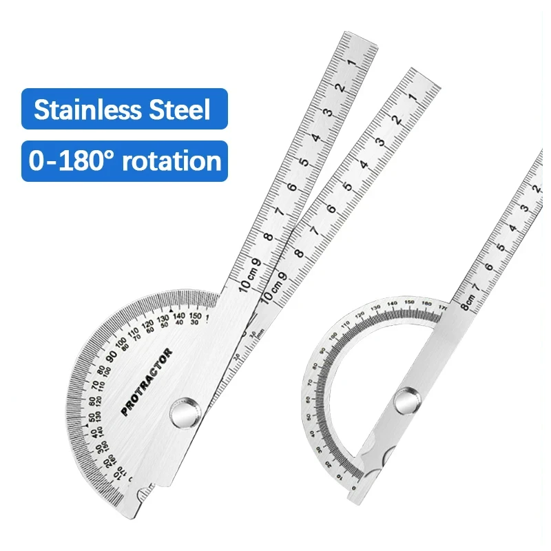 Rotary Measuring Ruler Stainless Steel Woodworking Tools 180 Degree Angle Gauge Finder Metal Angle Ruler Goniometer Protractor Digital Angle Protractor Angle Protractor Woodworking Measuring Tool Angle Measuring Tool