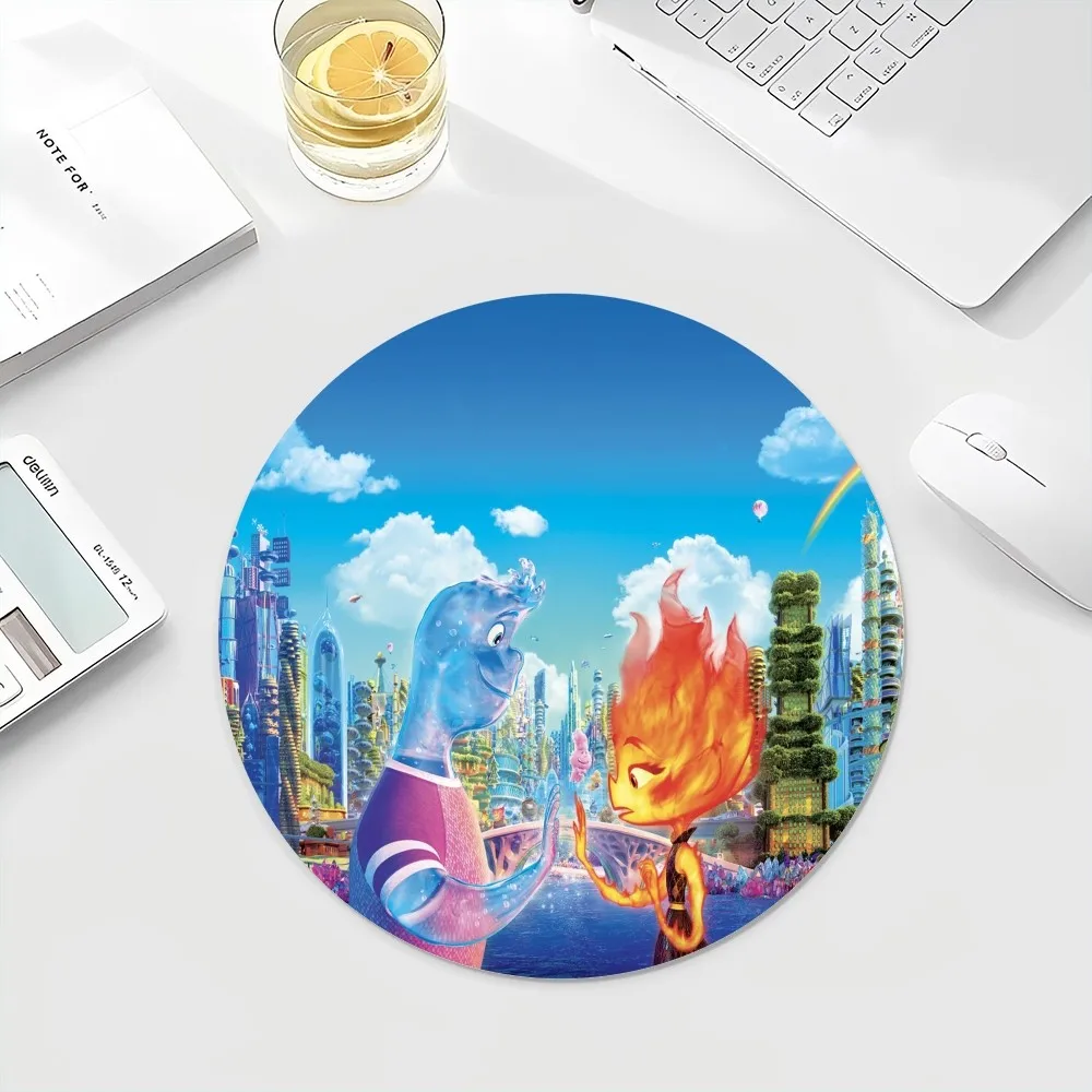Cartoon E-Elemental SAnimation Round Office Student Gaming Thickened Writing Pad  Cushion Mouse Pad Padmouse Desk Play Mats 3