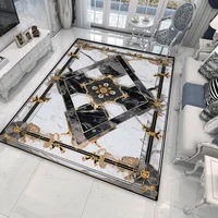 Light Luxury Marble Rugs Living Room Decoration Hotel Lobby Sofa Area Non-slip Floor Mats Washable Soft Bedroom Cloakroom Carpet 2