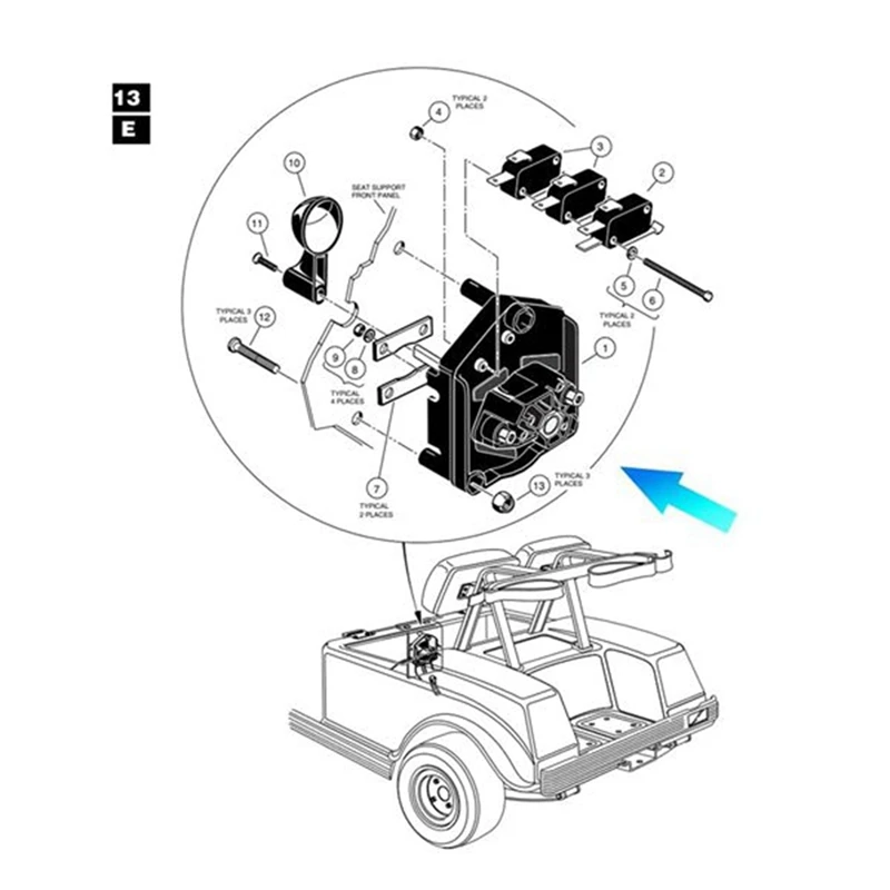 Golf Cart Forward And Reverse Switch Assembly With Handle For Club Car DS 1011997 101753003 Spare Parts Gear Switch Assembly