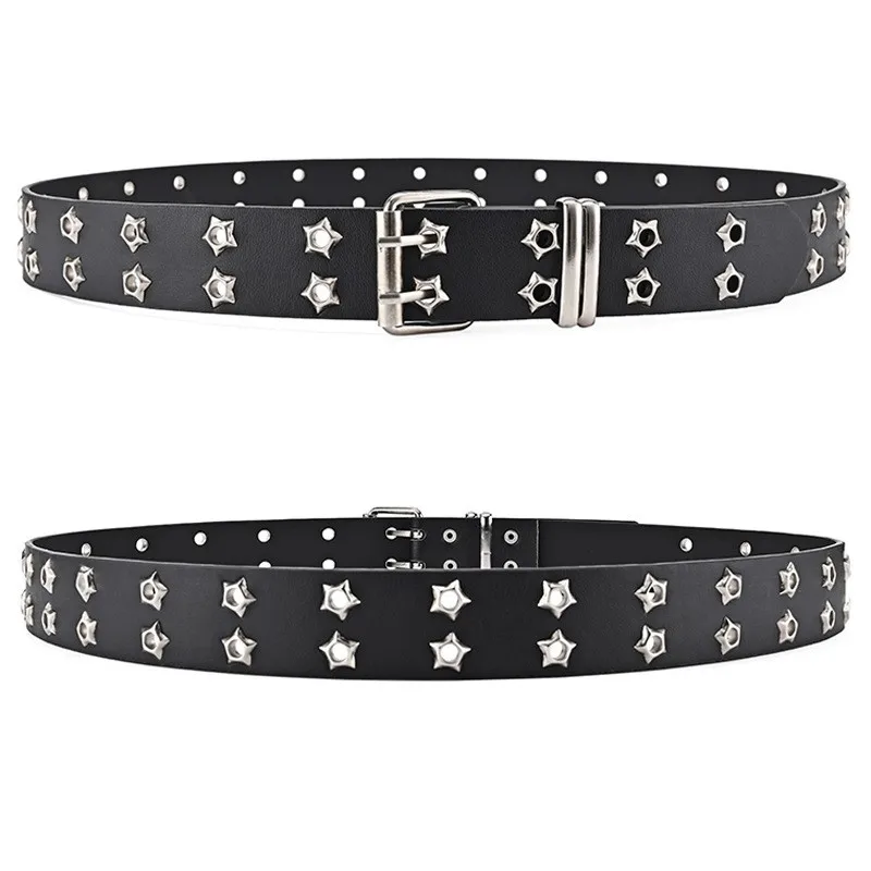 Cinto masculino de metal com novo estilo, moderno e minimalista, com fivela versátil, ideal para usar com jeans e outras peças femininas._voghion.com