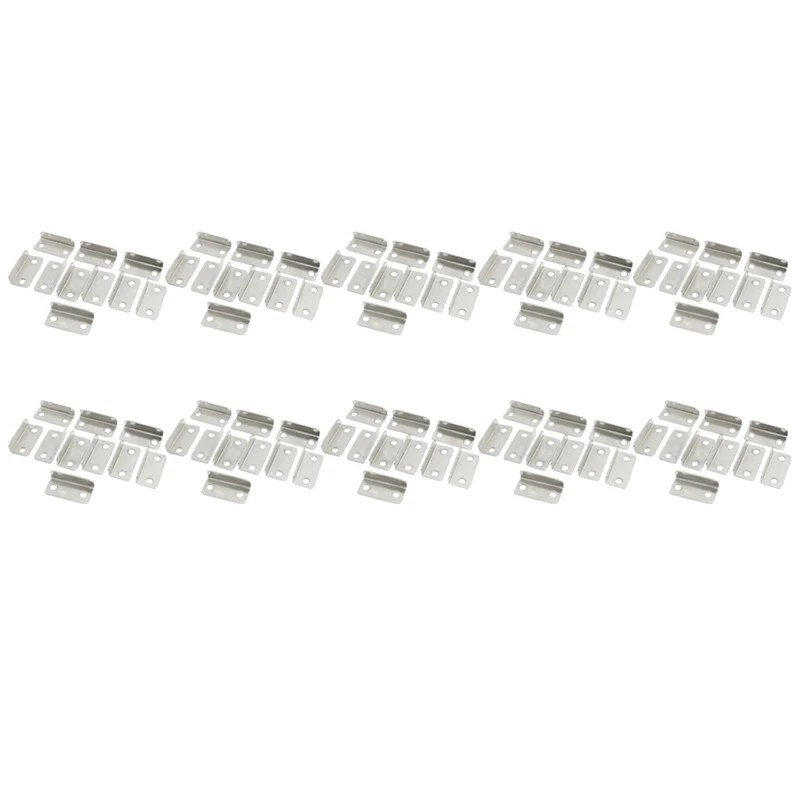 

100 Pcs Home Office Silver Tone Metal Right Angle Drawer Lock Strike Plate