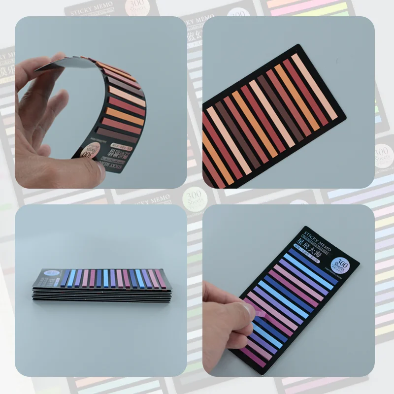 300 colored transparent stickers self-adhesive annotations reading bookmarks labels notebooks stationery
