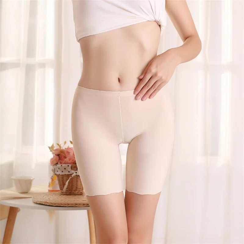 Seamless Safety Short Pants Summer Women Ice Silk Boxers