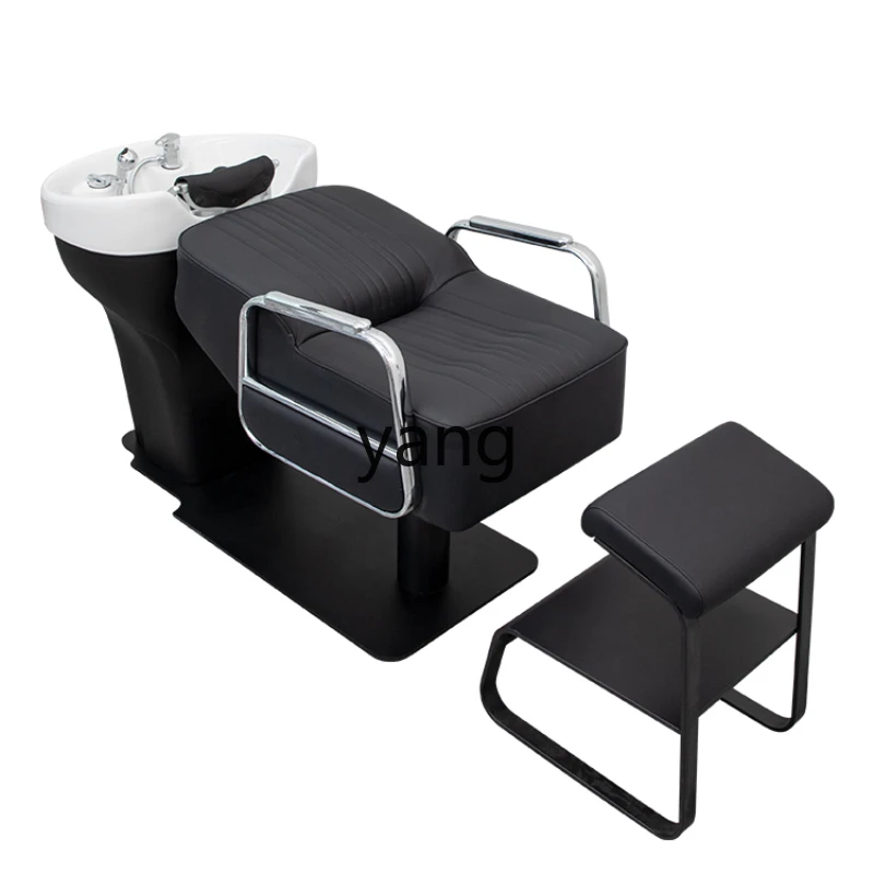 

Yjq Barber Shop Shampoo Chair Lying Half Flushing Bed High-End Stainless Steel Ceramic Deep Basin Hairdressing