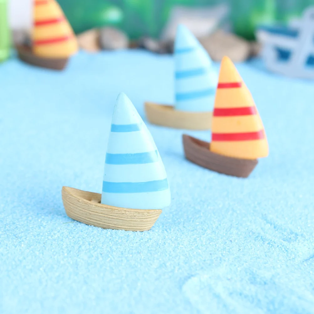 

10pcs Mini Sailboat Micro Landscape Moss Succulent Potted Ornaments Bonsai Fairy Garden Landscape DIY Decor