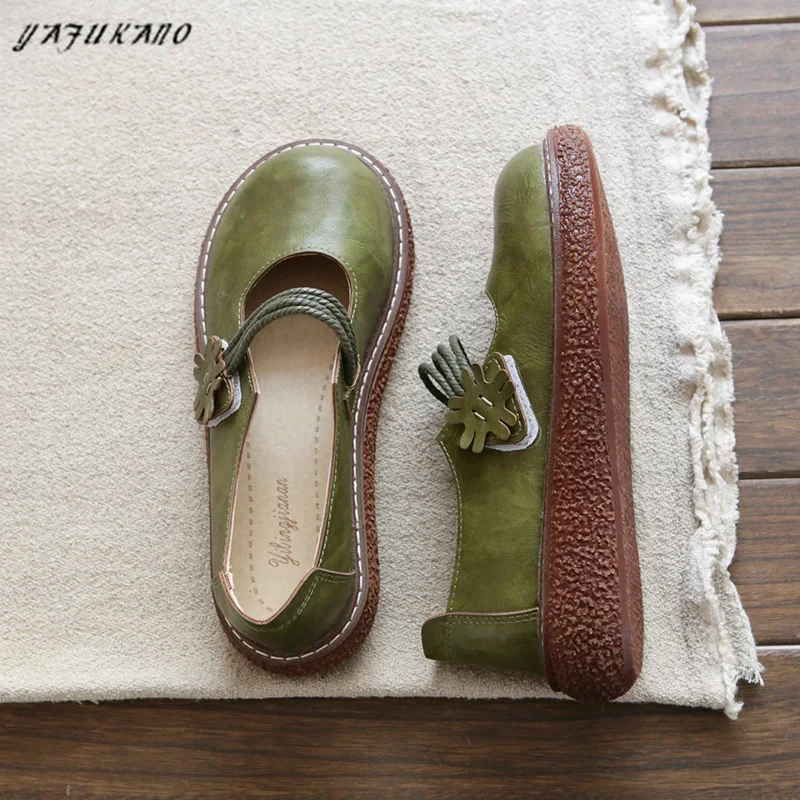 

Mori Retro Literary Original Handmade Big Head Doll Shoes Thick-Soled Increased Harajuku College Style Casual Flat Single Shoes