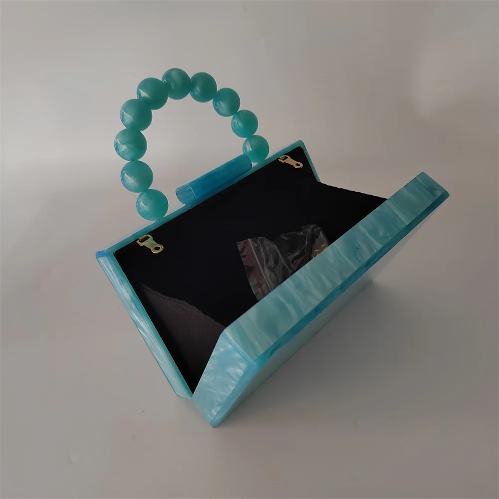Flap Acrylic Light Blue Box Evening Clutch Bag Money Purses And