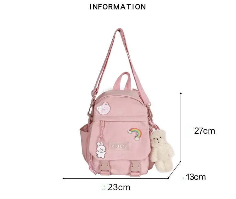 Women Nylon Backpack Convertible Shoulder Bag Ladies Fashion Casual Multifunctional Dual-use Daypack Travel Small Ruckpack