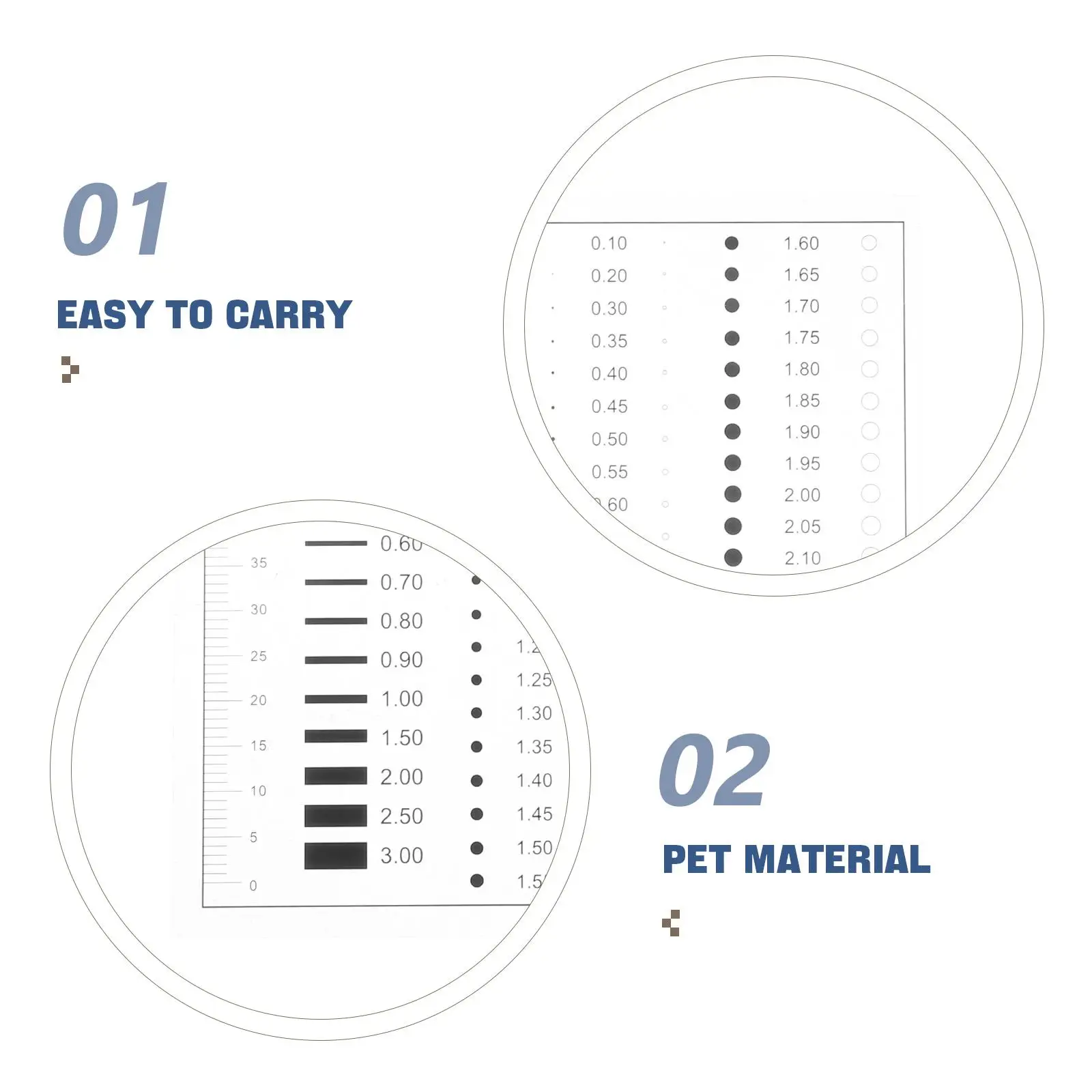 Portable High Precision Flaw Detection Gauge Line Width Defect Tool Pocket Measurement Chart Scratch Ruler Film Scale Point