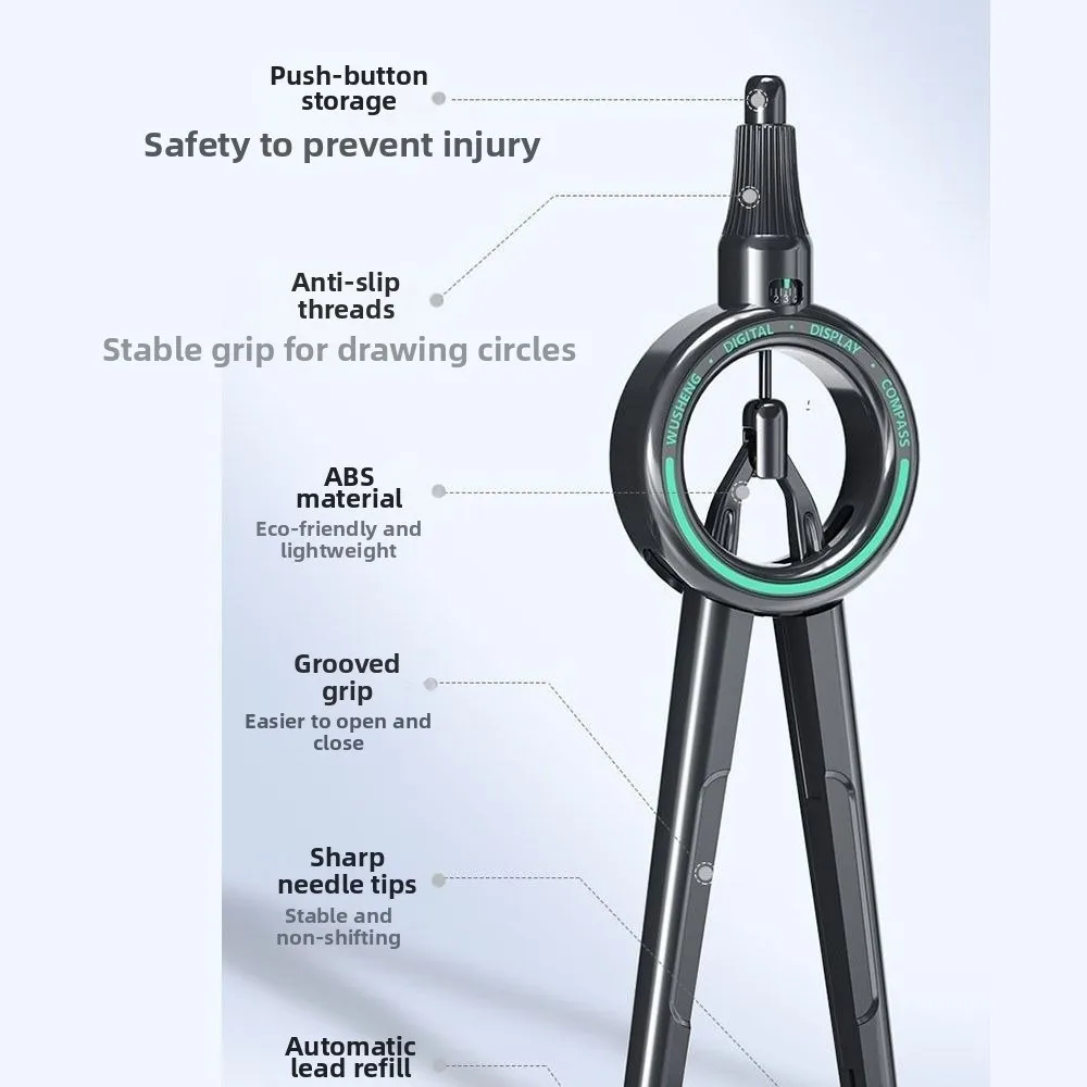 정밀 디지털 디스플레이 나침반 제도 도면 프레스형 원형 도면 게이지 엔지니어링 디지털 반경 디스플레이