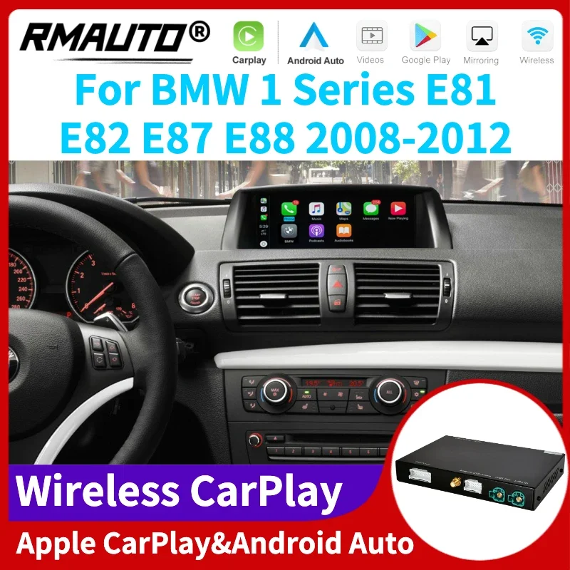 

RMAUTO беспроводная Apple CarPlay CIC система для BMW 1 серии E81 E82 E87 E88 2008-2012 Android Авто Mirror Link AirPlay Body Kit