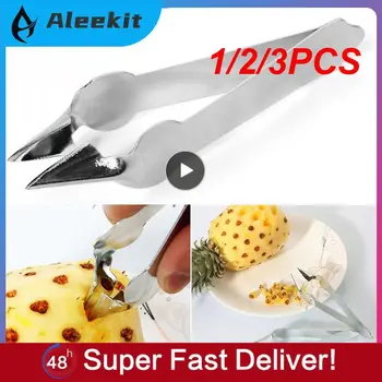 ที่ปอกเมล็ดสับปะรดแบบมีตาคัตเตอร์เหล็กสแตนเลสใหม่อุปกรณ์สำหรับผลไม้ในบ้านในครัวรุ่น1/2/3ชิ้น 1
