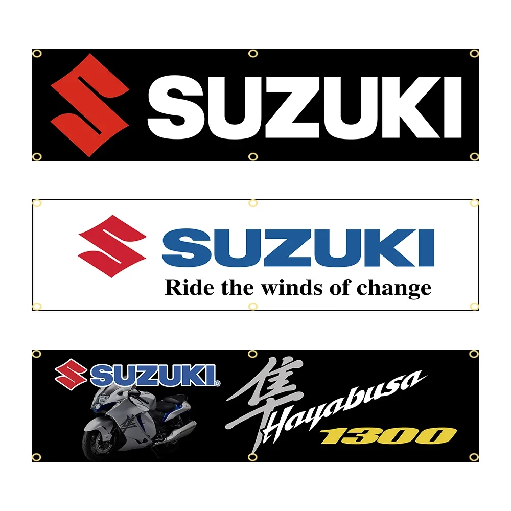 

Гоночные мотоциклы suzuki 60x240 см, искусственный флаг из полиэстера, украшение для гаража или улицы