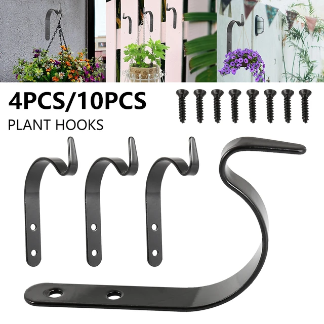 Wall Hooks Brackets Black Metal Plant Hook Outdoor Garden Wall Hook for  Hanging Plants Baskets Planters Lantern Hot Dropshipping - AliExpress