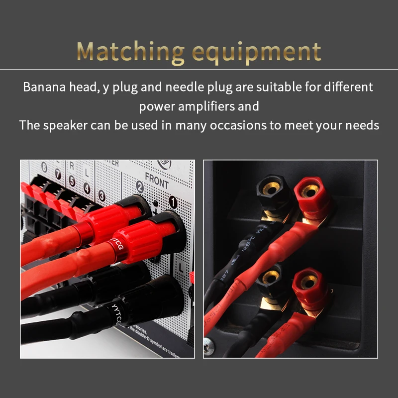 A pair HIFI Speaker audio Cable High Quality OFC Speaker Wire For Hi-fi Systems Y Plug Banana Plug Cable