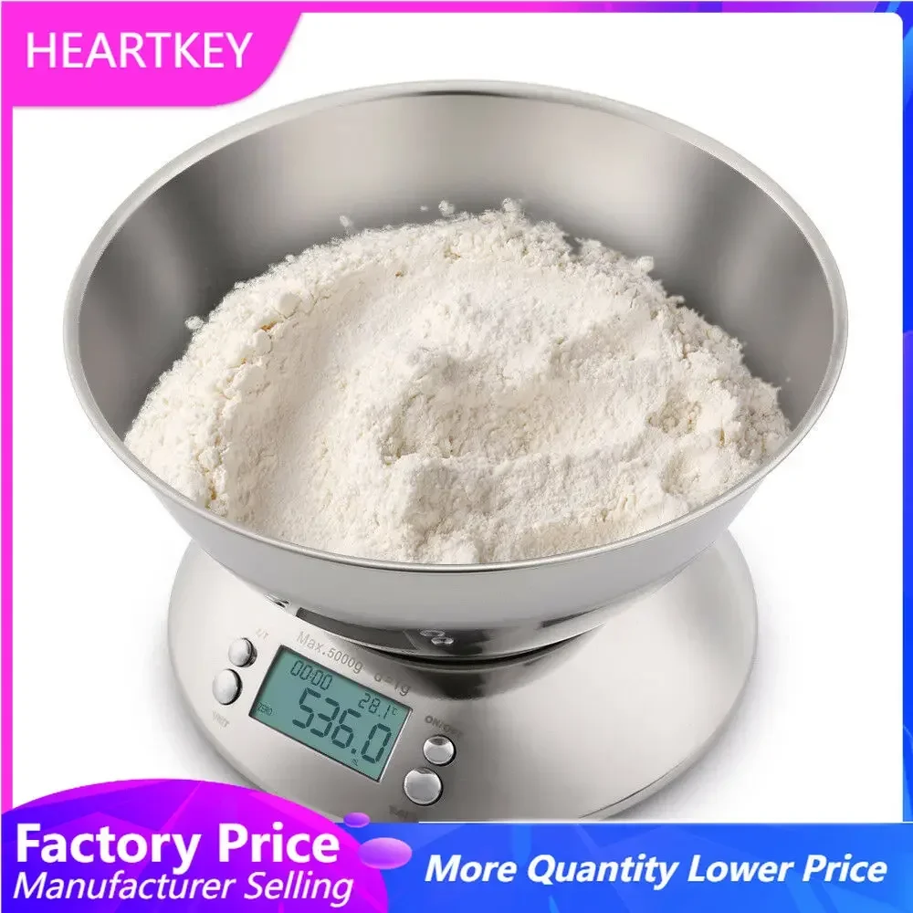 Digital Kitchen Scale Stainless Steel High Accuracy Food with Removable ...