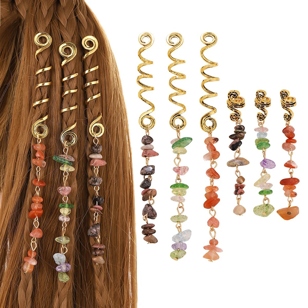 

Fashion Crystal Stone Braided Hair Jewelry Dangle Dreadlock Beading Jewelry Dread Sleeves Dreadlock Accessories Ethnic Headwear