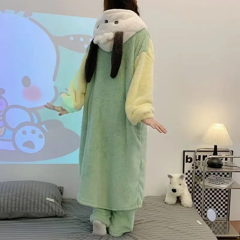 

Sanrio Hello Kitty Pajamas Suit Long-Sleeved Cartoon Cinnamoroll Kuromi Kt Cat Autumn Anime Cute Sanrio Kids Sleepwear Clothes