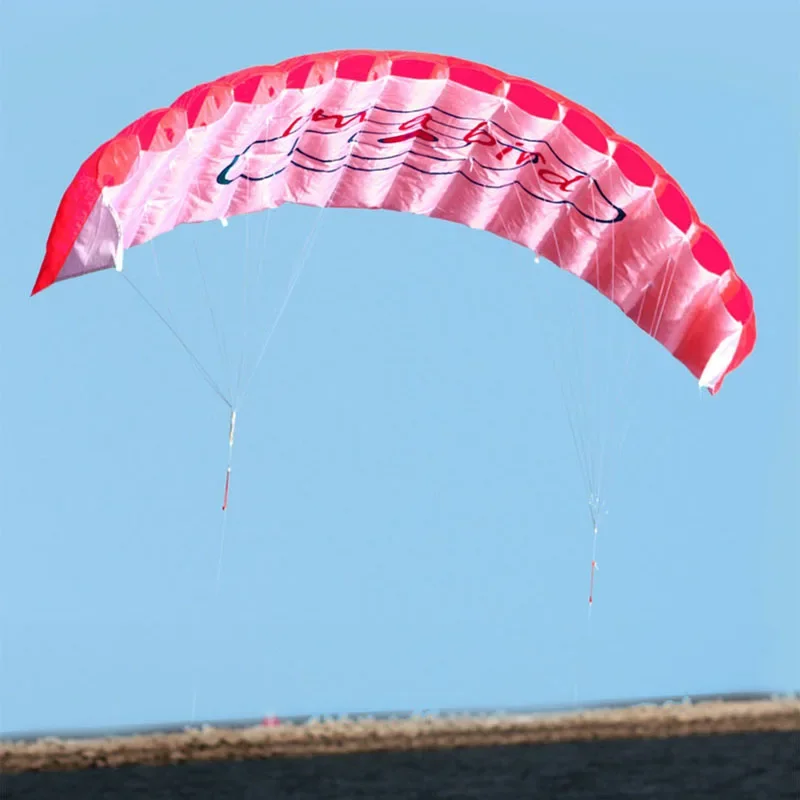 Outdoor Fun Sports Power 1.4m Dual Line Stunt Parafoil Parachute Rainbow Sports Beach Kite For Beginner Good Flying 2