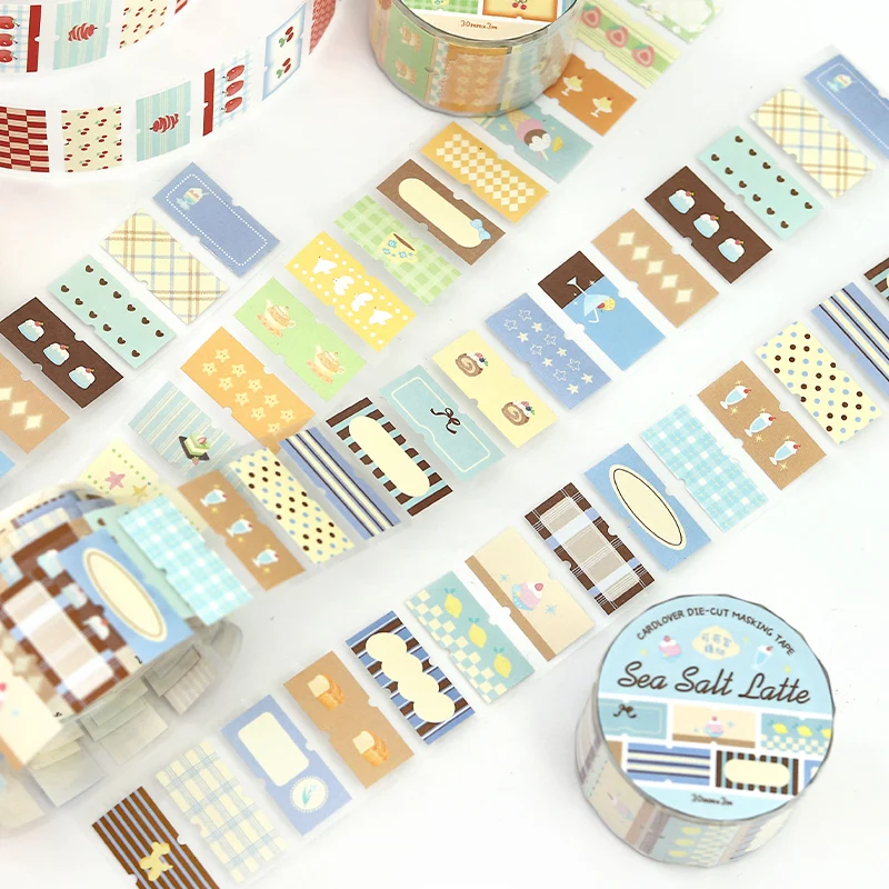 30mm * 3m 애프터눈 티 심포니 시리즈 카와이 인스 라벨 다이 커팅 테이프 DIY 다이어리 스크랩북 저널 용품