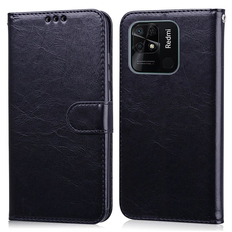 Redmi 10C Case Flip Leather Wallet Cover Silicone Soft TPU Funda leather wallet case leather case phone case leather phone case silicone phone case
