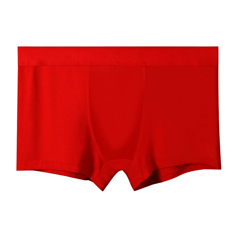 Men's Underwear, Men's Boxer Briefs, Red Cotton Gift for the Year of the Rabbit, Wedding Thin Boxer Briefs, Underpants