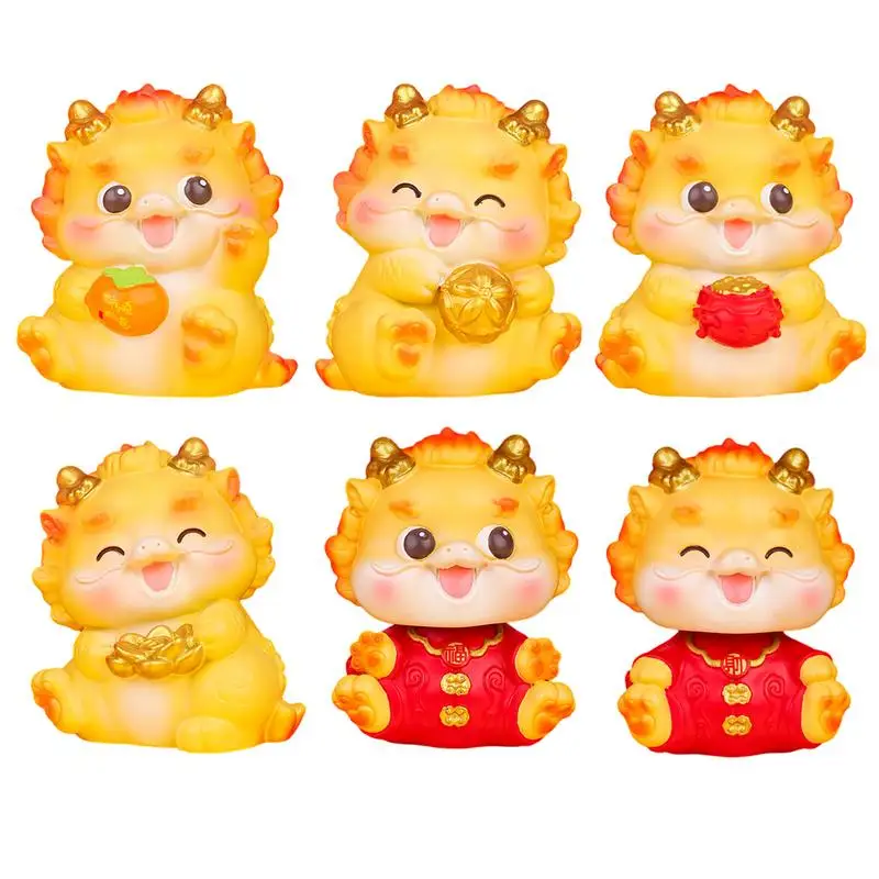 

2024 Dragon Chinese Zodiac Figurines Lucky Dragon Miniature Spring Festival Feng Shui Wealth Table Desk Decor Accessories