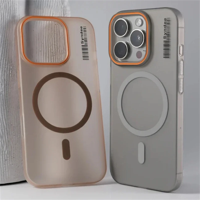 Frosted Barcode For Magsafe Case For iPhone 17 16 13 12 11 Pro Max Mini Phone Cases For iPhone Air 15 14 Pro Max 16 Plus Cover