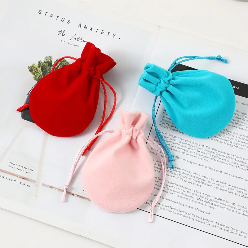 10Pcs Drawstring Pouch Small Velvet Gift Bags for Jewelry Earring Ring Packaging Travel Jewelry Sachets Storage Beads Container