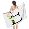 1pc Flower wreath letter pattern Pattern Beach Towel,Ultra-Fine Fiber Beach Blanket,Highly Absorbent Bath Towel,Suitable 2