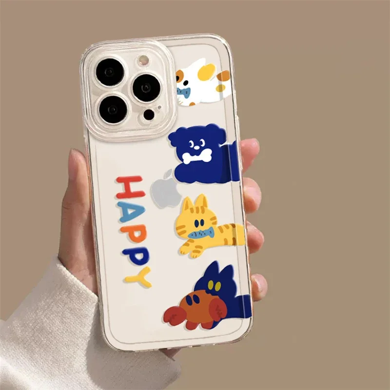 Cute Cartoon Tiger Cat Transparent Phone Case - Clear Protective Cover s