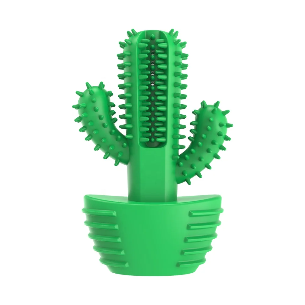Dog Cactus Interactive Rubber Chew Toys For Small Large Dogs Tooth Cleaning Toothbrush For Small Large Dogs Treat Dispenser Pet 2