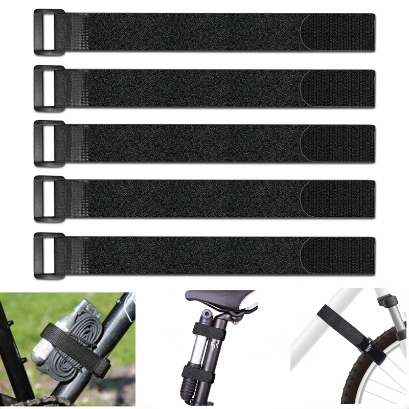 Bicycle Handlebar Strap Bike Accessory Bicycle Strap Bicycle Fixing Strap 5Pcs Fixed Straps Self-adhesive Fastening Cable Straps Reusable Wheel Cable Ties Nylon Multifunctional Bike Securing Items Tape