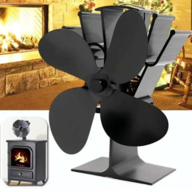 Wood Stove Fan Wood Burner Fan Silent Wood Burning Stove Safety Device With  No Electricity Required Anodized Aluminum For Wood - AliExpress