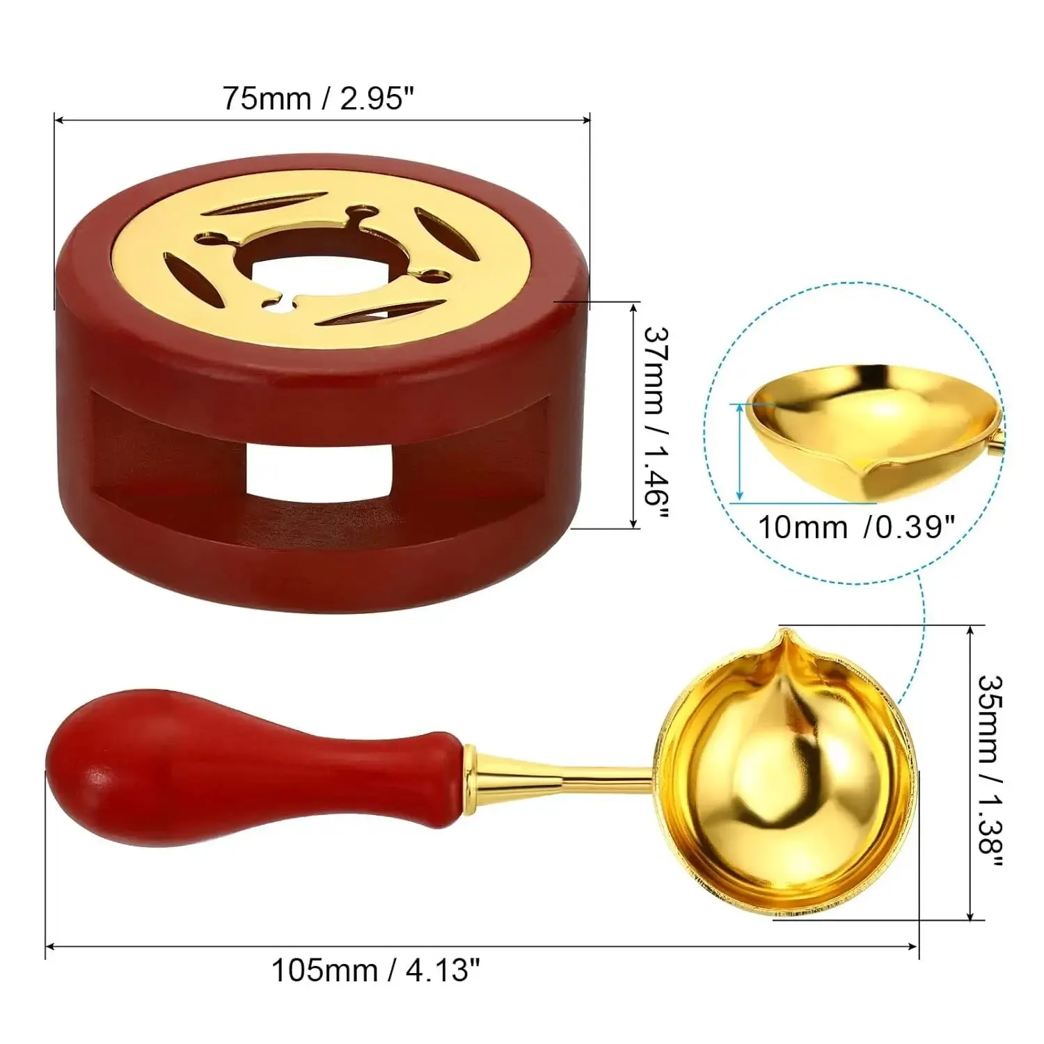 Wax Seal Warmer Wax Seal Kit with Wax Spoon for Melting Beads Or Sealing Sticks 1set