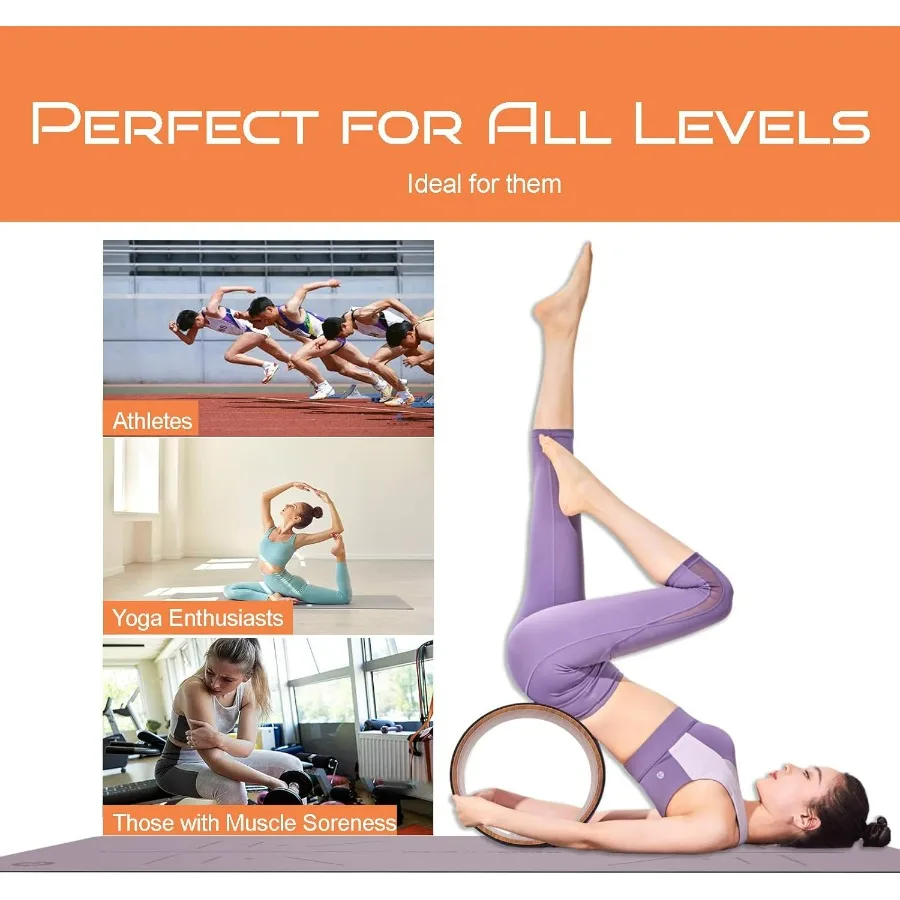 High Density PU Rubber Yoga Wheel for Stretching and Flexibility to Help Back Aches and Tension, Tear, Flexible Roller Designed,