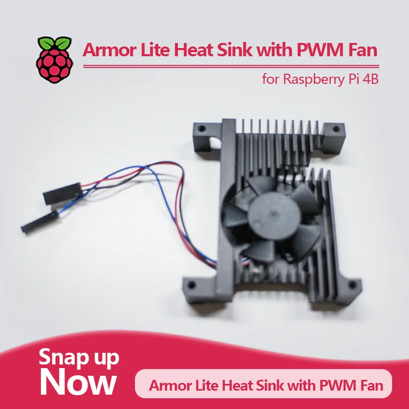 Raspberry pi Armor Lite Heat Sink with PWM Fan for Raspberry Pi 4B