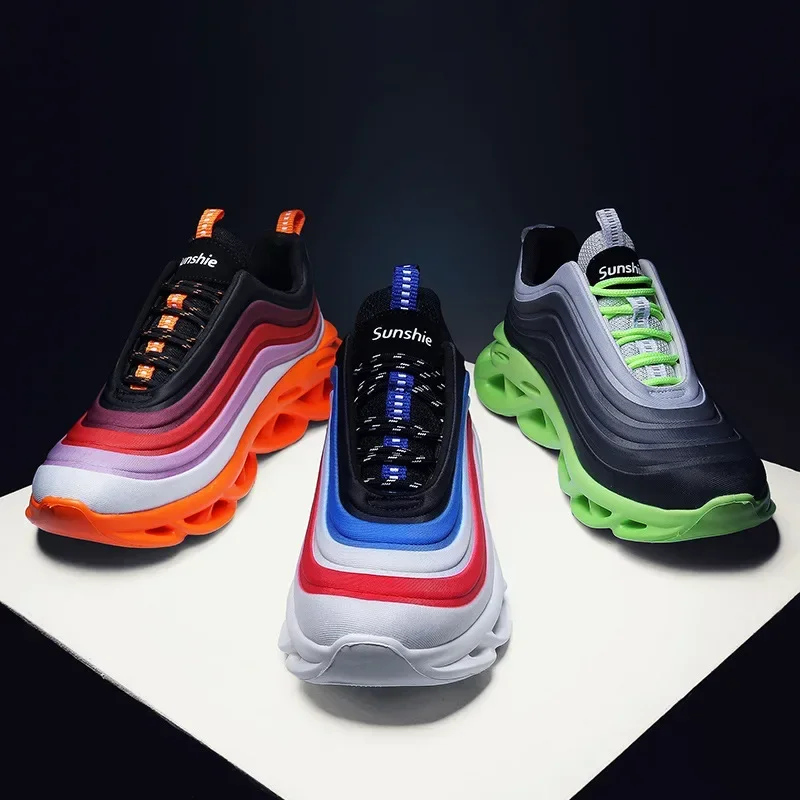 Men's Sports Shoes New Men's Thick Sole Fashion Running Shoes Colored Comfortable Soft Sole Casual sneakers