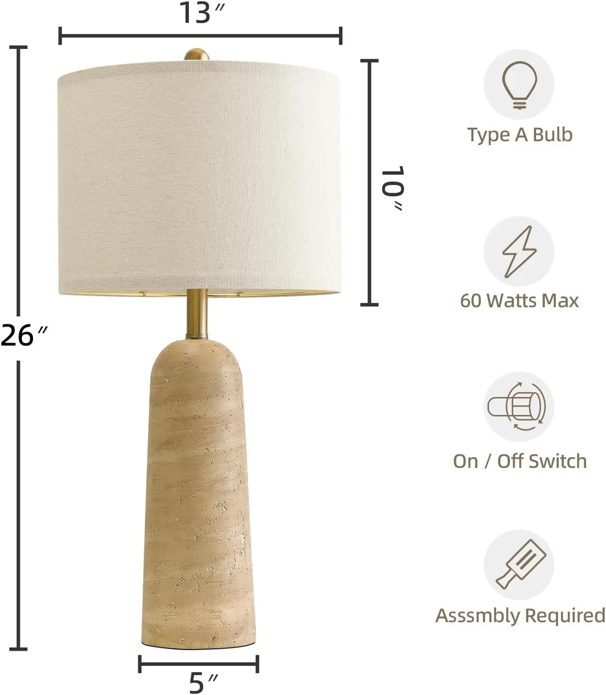 Travertine-inspired lamp image 3