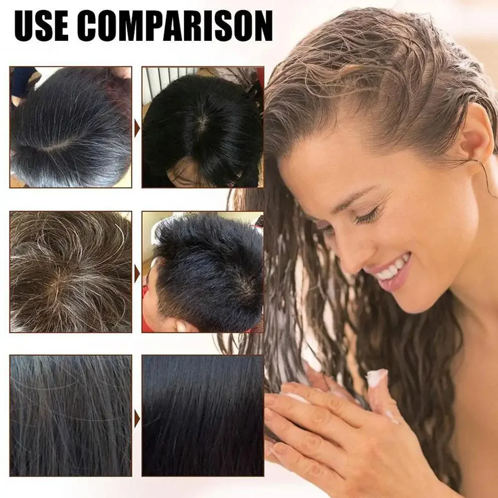 200ML Pure Plant Extract Plant Bubble Hair Dye Shampoo Lazy For Grey Hair Color Bubble Dye